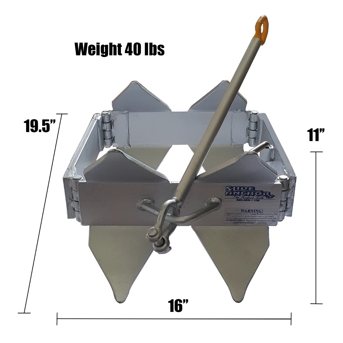 Slide Anchor Box anchor 17.2kg  suits boats 32-70 foot (9.7- 21.4) extra large - Image 2