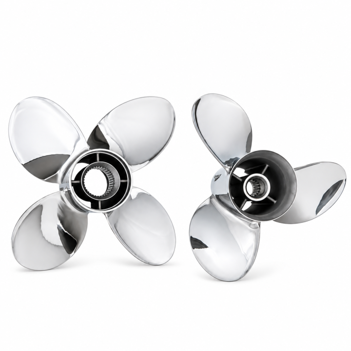 Replacement Dual Props to suit Mercruiser Bravo 3 Sternlegs, Stainless Steel